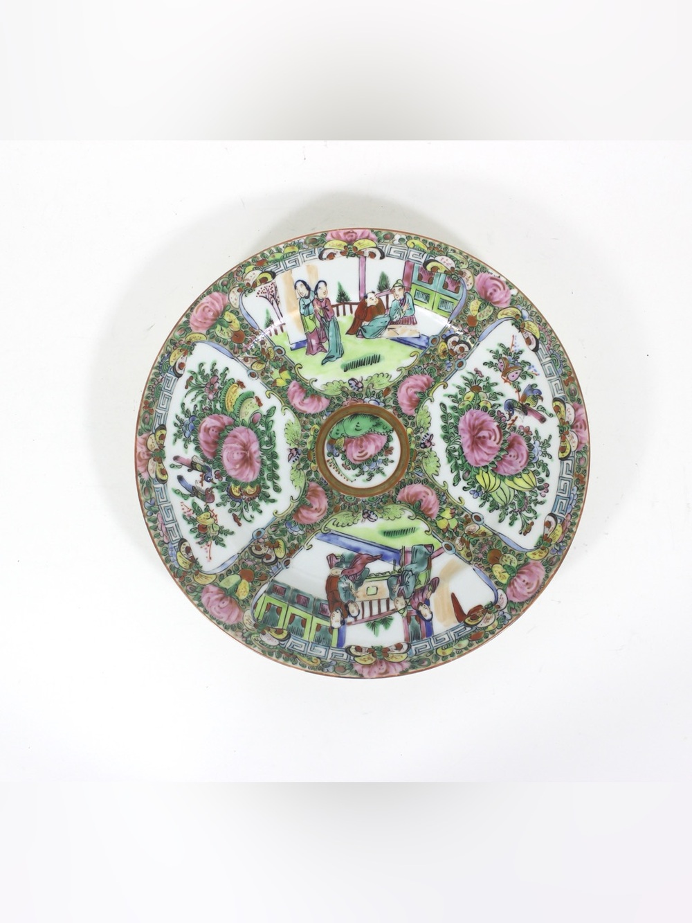 Hand Painted Chinese Famille Rose Medallion 10” Plate